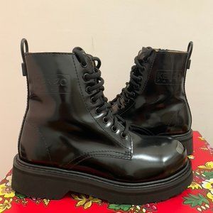 KENZO KenzoSmile Lace-Up Combat Boots EU 36